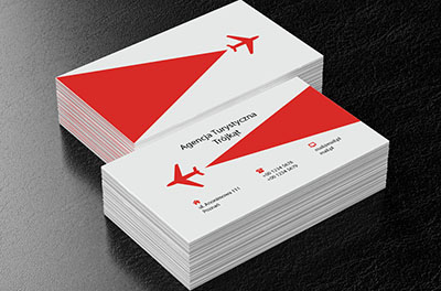 Czerwony samolot, Turystyka, Agencja turystyczna - Wizytówki Netprint