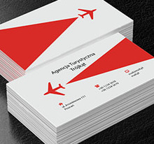 Czerwony samolot, Turystyka, Agencja turystyczna - Wizytówki Netprint