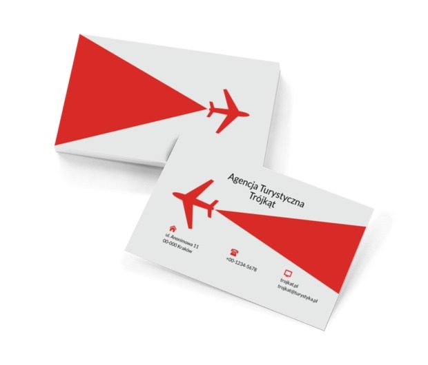Czerwony samolot, Turystyka, Agencja turystyczna - Wizytówki Netprint szablony online
