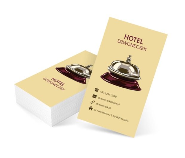 Dzwonek hotelowy, Turystyka, Hotel, Motel, Pensjonat  - Wizytówki Netprint szablony online