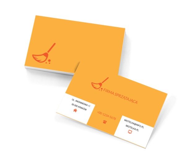 Pomarańczowa szczotka, Usługi domowe, Firma sprzątająca - Wizytówki Netprint szablony online