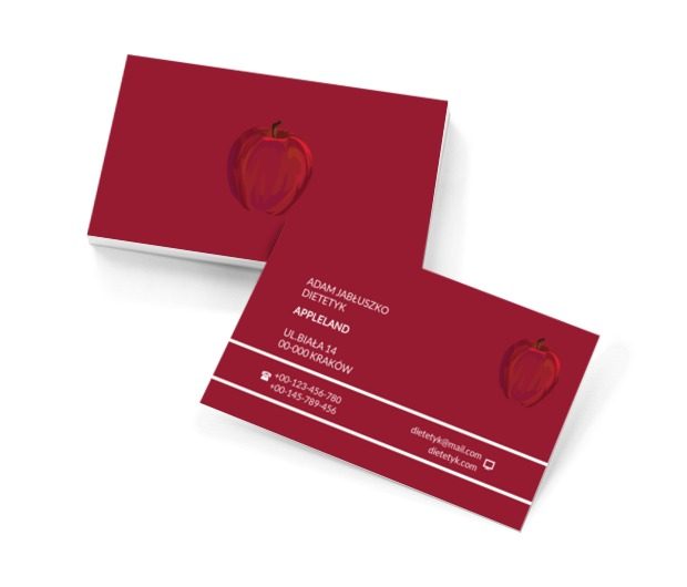 Czerwone jabłko, Zdrowie i uroda, Dietetyk - Wizytówki Netprint szablony online