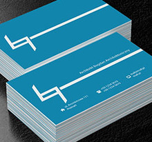 Biała czcionka na niebieskim tle, Budownictwo, Architektura - Wizytówki Netprint
